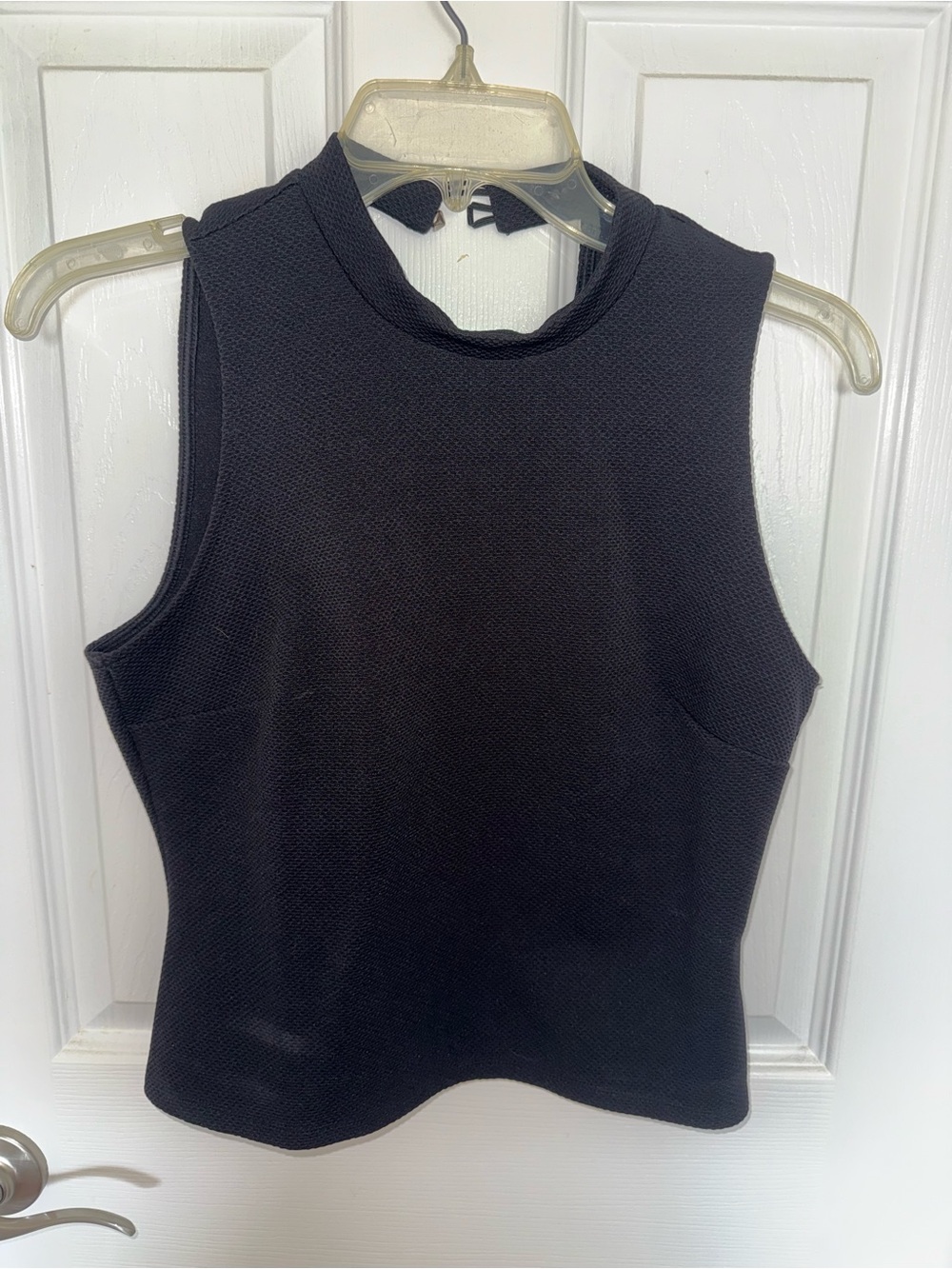 Sleeveless Mock Neck Tank Top - Black